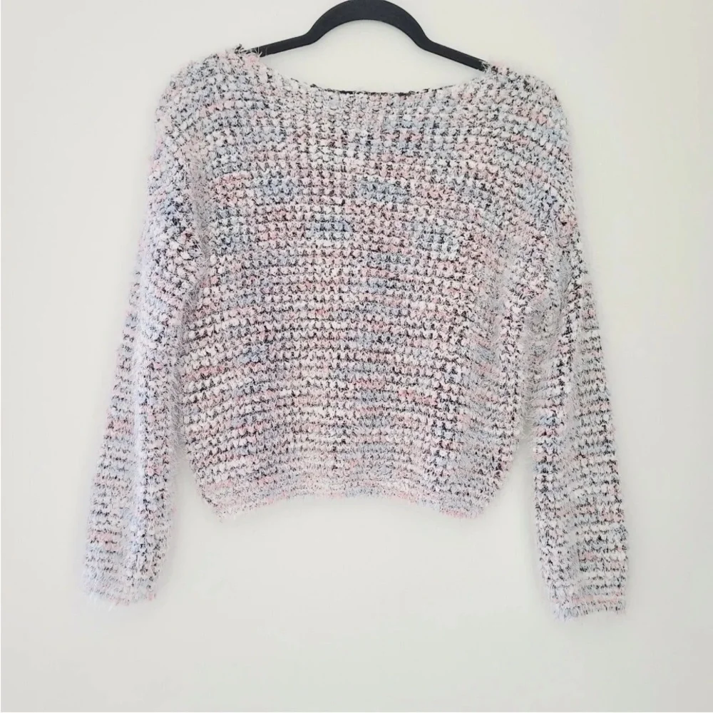 Made With Love Multi Color Fuzzy Sweater Sz M - Picture 3 of 5